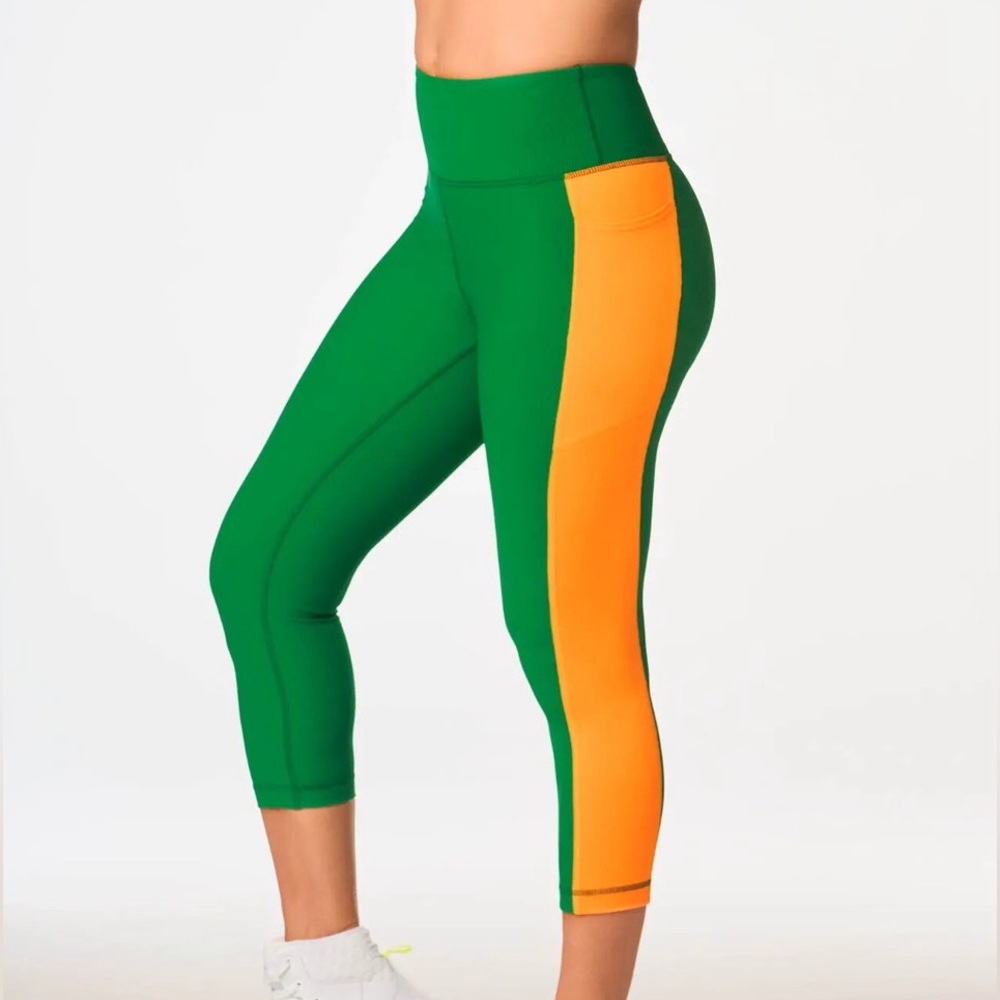 Zumba Destination Zumba Crop Leggings - Groovin Green Size M